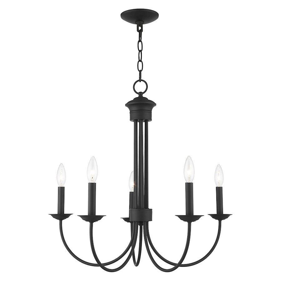 Livex Estate 5 Light Chandelier, Black - 42685-04