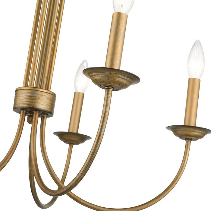 Livex Estate 5 Light Chandelier, Antique Gold Leaf