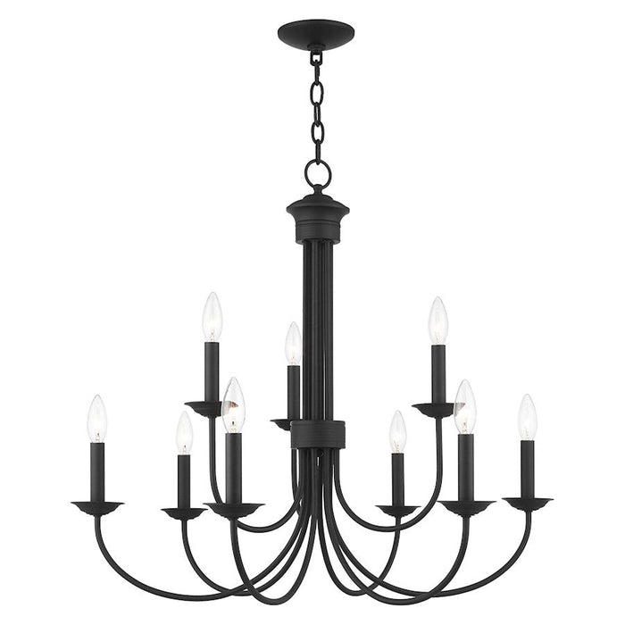 Livex Estate 9 Light Chandelier, Black - 42687-04