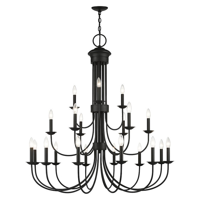 Livex Estate 21 Light Extra Large Chandelier, Black - 42688-04