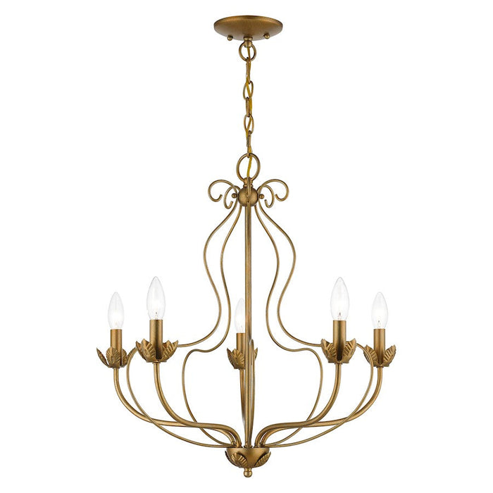 Livex Katarina 5 Light Chandelier, Gold Leaf - 42905-48