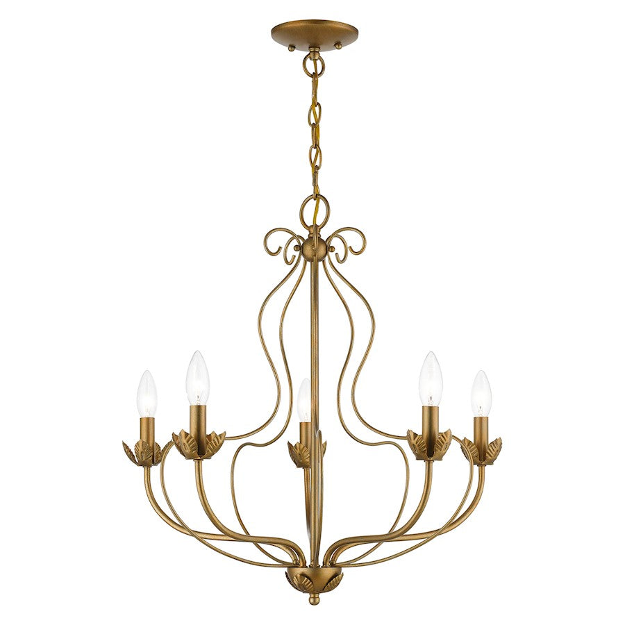 Livex Katarina 5 Light Chandelier, Gold Leaf - 42905-48