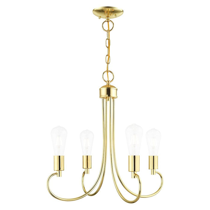 Livex Bari 4 Light Chandelier, Polished Brass - 42924-02