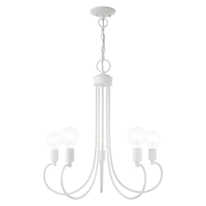 Livex Bari 5 Light Chandelier, White - 42925-03