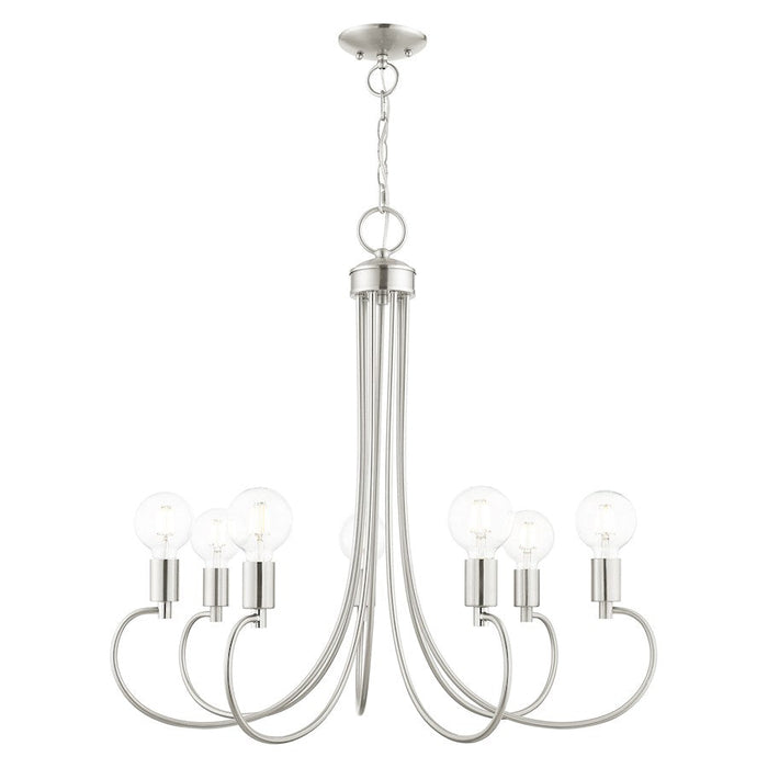 Livex Bari 7 Light Chandelier, Brushed Nickel - 42927-91