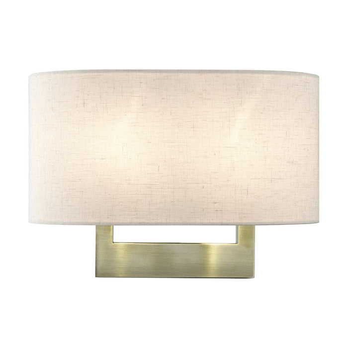 Livex ADA Wall Sconces 2 Lt Medium Sconce, Brass/White Fabric Inside - 42933-01