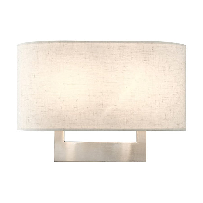 Livex ADA Wall Sconces 2 Lt Medium Sconce, Nickel/White Fabric Inside - 42933-91