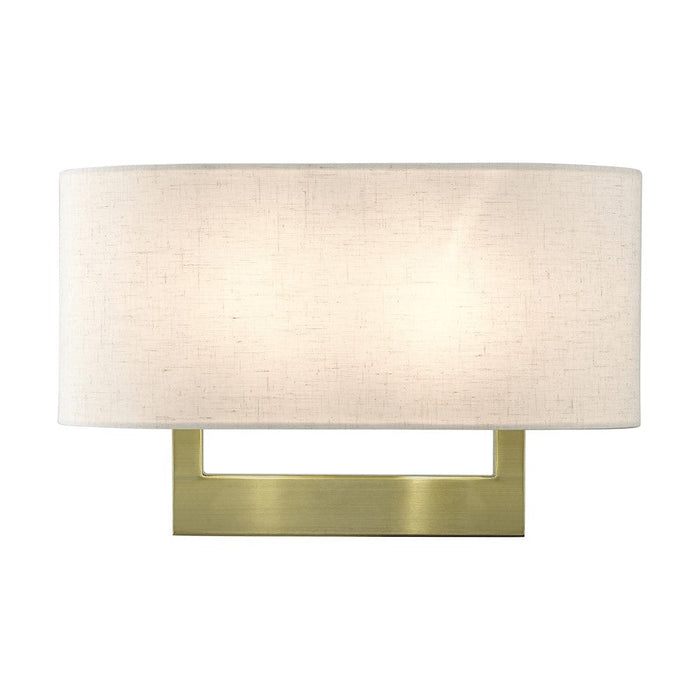 Livex ADA Wall Sconces 2 Lt Large Sconce, Brass/White Fabric Inside - 42934-01