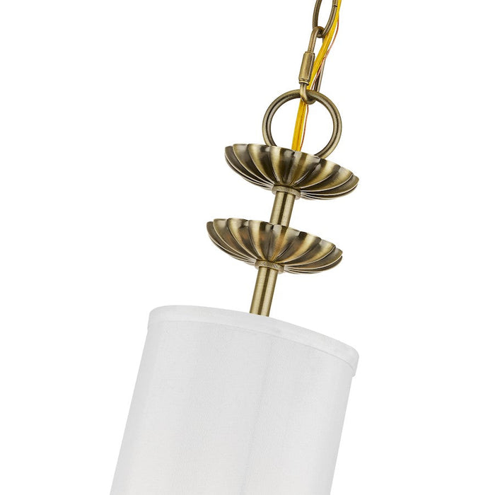 Livex Brookdale 1 Light Mini Pendant, Off-White/White Inside