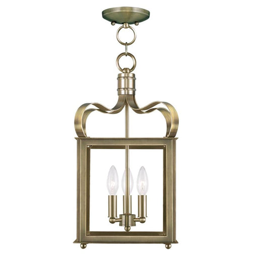 Livex Garfield 3 Light Convertible Mini Pendant/Ceiling Mount, Brass - 4313-01