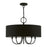 Livex Birchwood 5 Light Pendant Chandelier, Black/White Fabric Inside - 43445-04