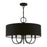 Livex Birchwood 5 Light Pendant Chandelier, Black/White Fabric Inside