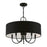 Livex Birchwood 5 Light Pendant Chandelier, Black/White Fabric Inside