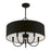 Livex Birchwood 5 Light Pendant Chandelier, Black/White Fabric Inside