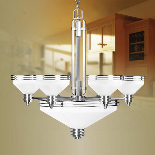 Livex Matrix 6 Light Chandelier, Brushed Nickel - 4356-91