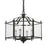 Livex Livingston 4 Light Convertible Pendant/Semi-Flush, Bk/Nk/Beveled