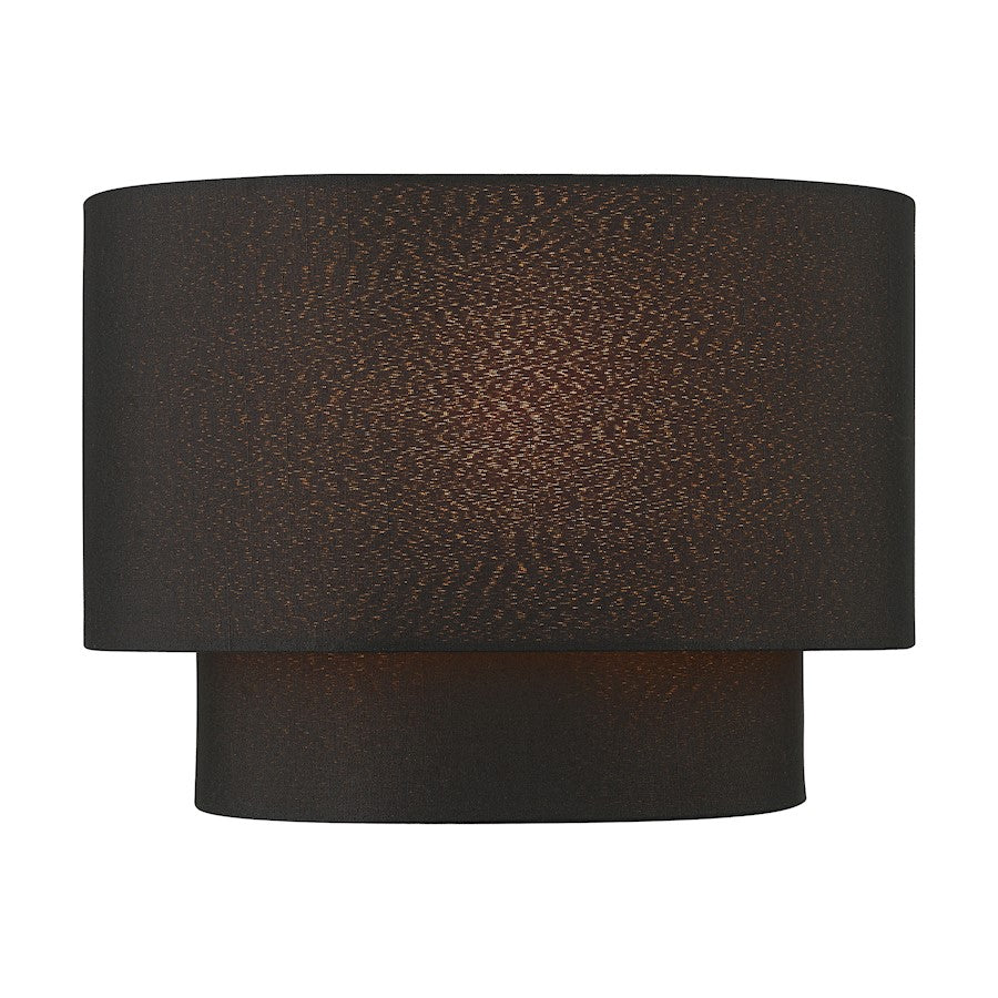 Livex Sentosa 1 Light ADA Sconce, Black/Orange Fabric Inside - 45081-04