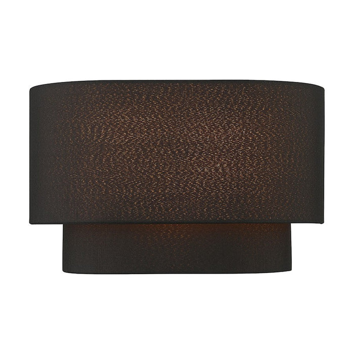 Livex Sentosa 2 Light ADA 8" Sconce, Black/Orange Fabric Inside - 45082-04