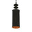 Livex Winchester 1 Light Mini Pendant, Black/Black/Orange Fabric