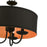 Livex Winchester 3 Light Pendant Chandelier, Black/Black/Orange