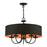 Livex Winchester 5 Light Pendant Chandelier, Black/Orange