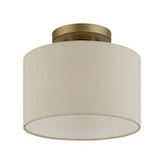 Livex Burnett 1 Light Small Semi-Flush, Gold/White/Ash-Gray/White - 45422-48