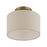 Livex Burnett 1 Light Small Semi-Flush, Gold/White/Ash-Gray/White