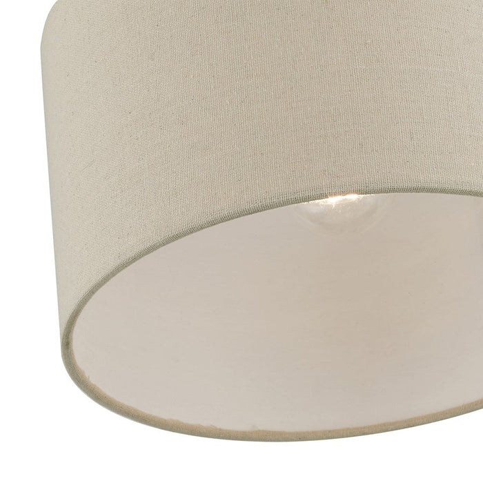 Livex Burnett 1 Light Small Semi-Flush, Gold/White/Ash-Gray/White