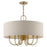 Livex Burnett 7 Light Pendant Chandelier, Gold/White/Ash-Gray Fabric