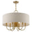 Livex Burnett 7 Light Pendant Chandelier, Gold/White/Ash-Gray Fabric