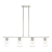 Livex Zurich 4 Light Chandelier, Brushed Nickel/Clear Glass - 45474-91