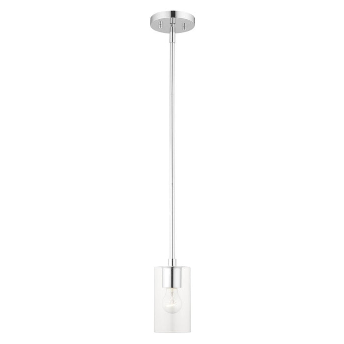 Livex Zurich 1 Light Pendant, Polished Chrome/Clear Glass - 45477-05