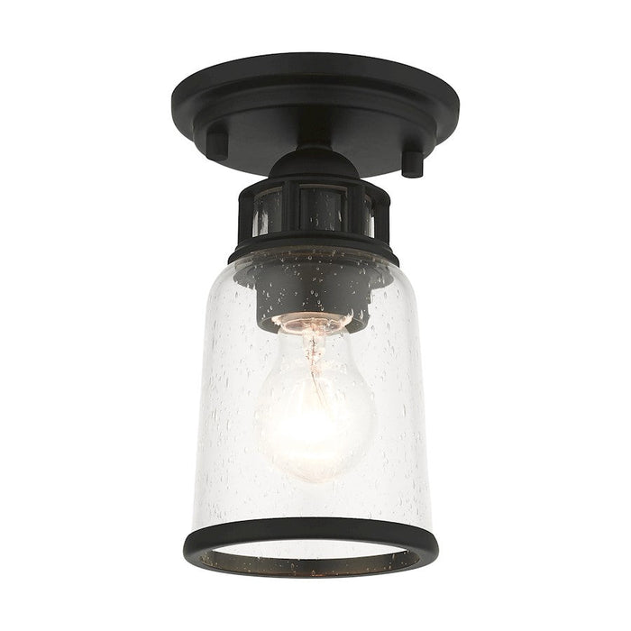 Livex Lawrenceville 1 Light Flush Mount, Black - 45501-04