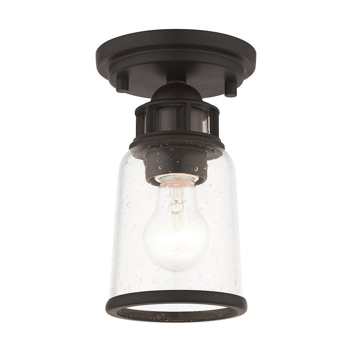 Livex Lawrenceville 1 Light Flush Mount, Bronze - 45501-07