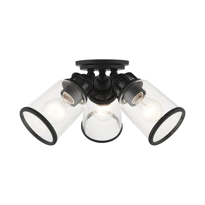 Livex Lawrenceville 3 Light Flush Mount, Black - 45503-04