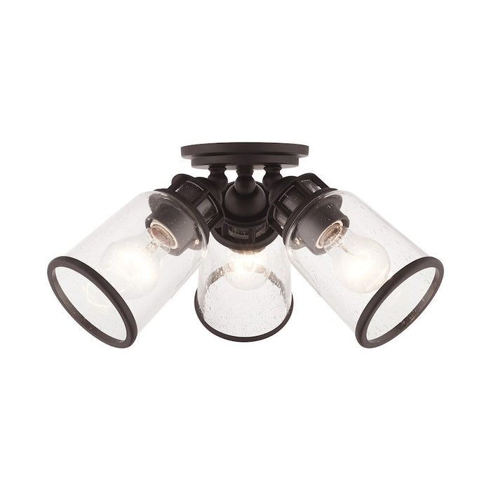 Livex Lawrenceville 3 Light Flush Mount, Bronze - 45503-07