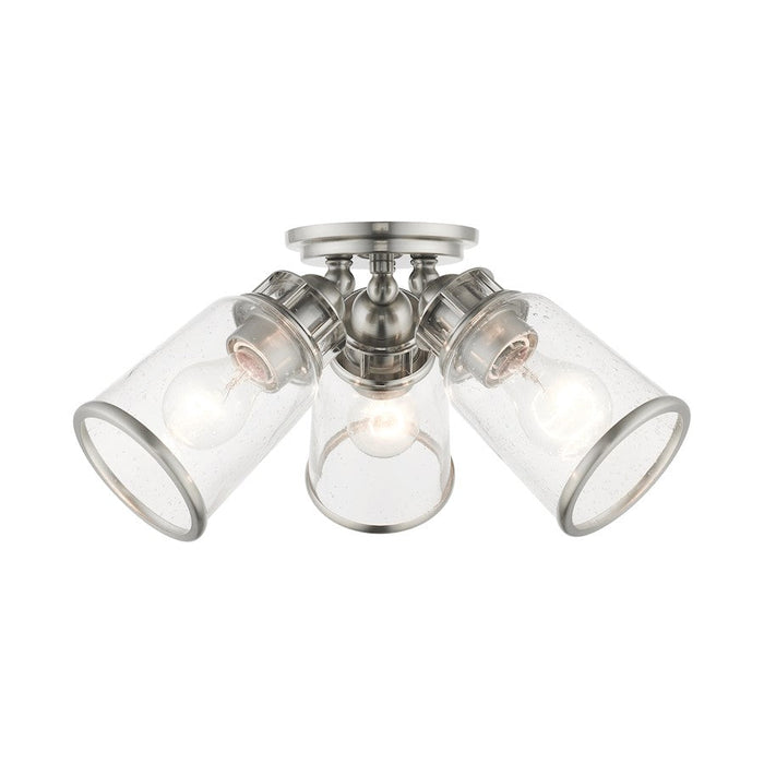 Livex Lawrenceville 3 Light Flush Mount, Brushed Nickel - 45503-91