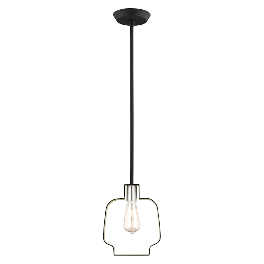 Livex Meadowbrook 18" Light Pendant, Black/Nickel/Black Shade/Gold - 45511-04