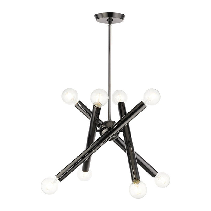 Livex Stafford 8 Light Chandelier, Black Chrome - 45584-46