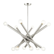 Livex Stafford 12 Light Chandelier, Brushed Nickel - 45586-91