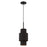 Livex Sentosa 1 Light Pendant, Black/Orange Fabric Inside