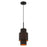 Livex Sentosa 1 Light Pendant, Black/Orange Fabric Inside