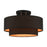 Livex Sentosa 3 Light Large Semi-Flush Mount, Black/Black/Orange - 45614-04