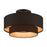 Livex Sentosa 3 Light Large Semi-Flush Mount, Black/Black/Orange