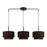 Livex Sentosa 3 Lt Large Linear Chandelier, Black/Orange Fabric