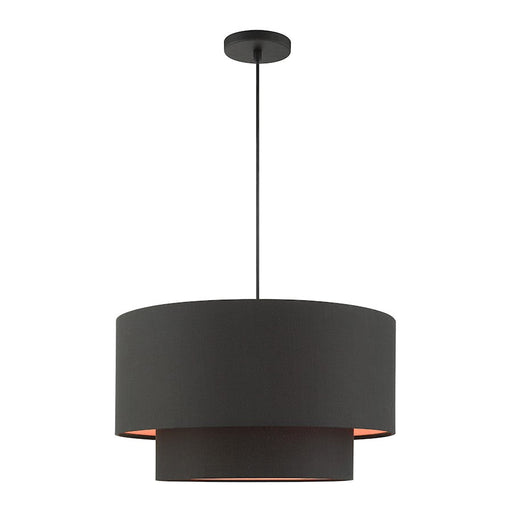 Livex Sentosa 3 Light Double Drum Pendant, Black - 45618-04