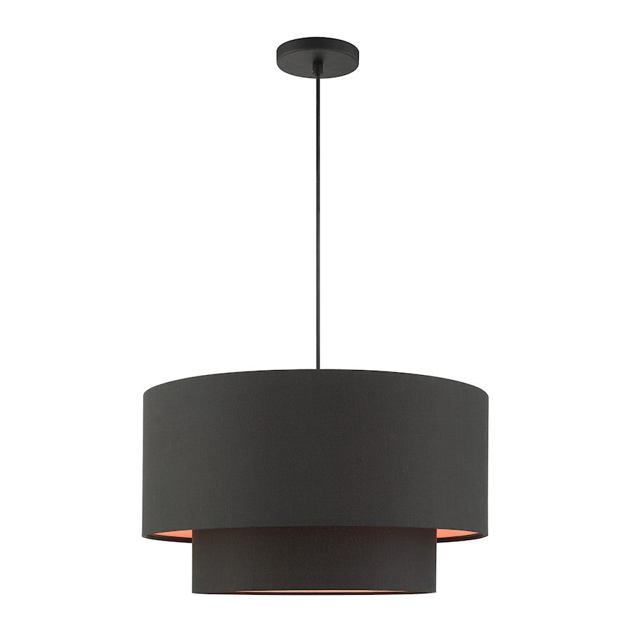 Livex Sentosa 3 Light Double Drum Pendant, Black - 45618-04