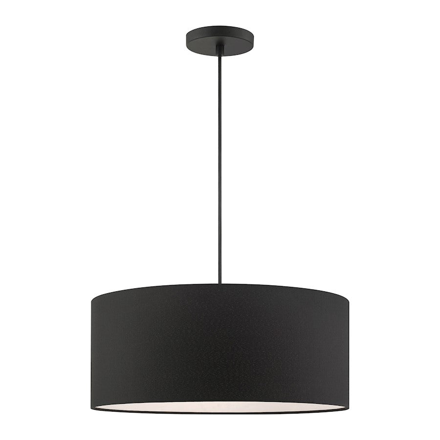 Livex Bainbridge 3 Light Drum Pendant, Black - 45660-04