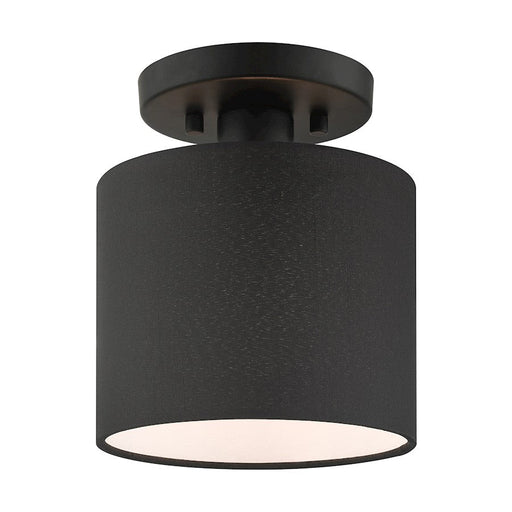 Livex Bainbridge Small 1 Light Semi Flush Mount, Black - 45661-04