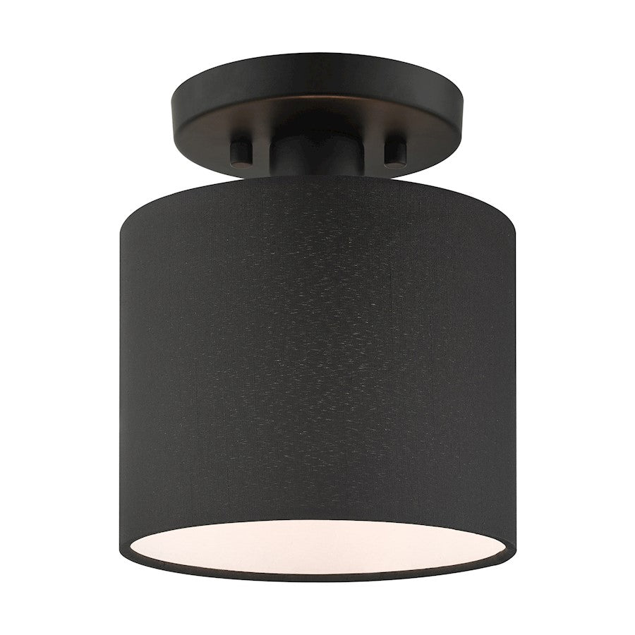 Livex Bainbridge Small 1 Light Semi Flush Mount, Black - 45661-04